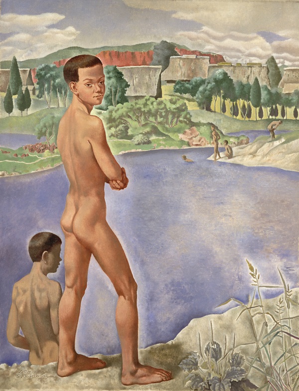 《水浴》1941年　油彩、カンヴァス 練馬区立美術館蔵